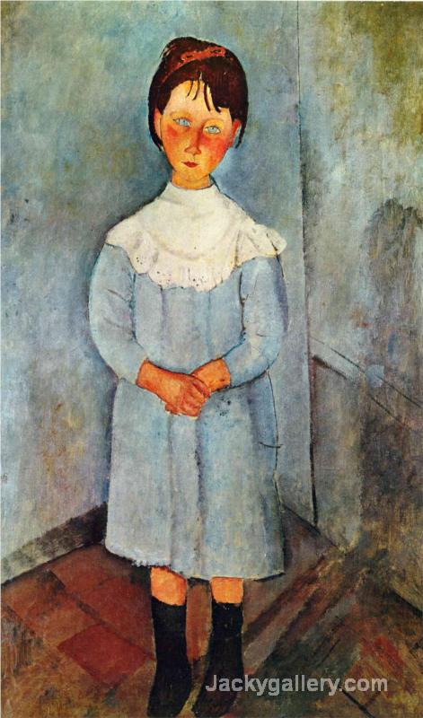 Little girl in blue by Amedeo Modigliani paintings reproduction